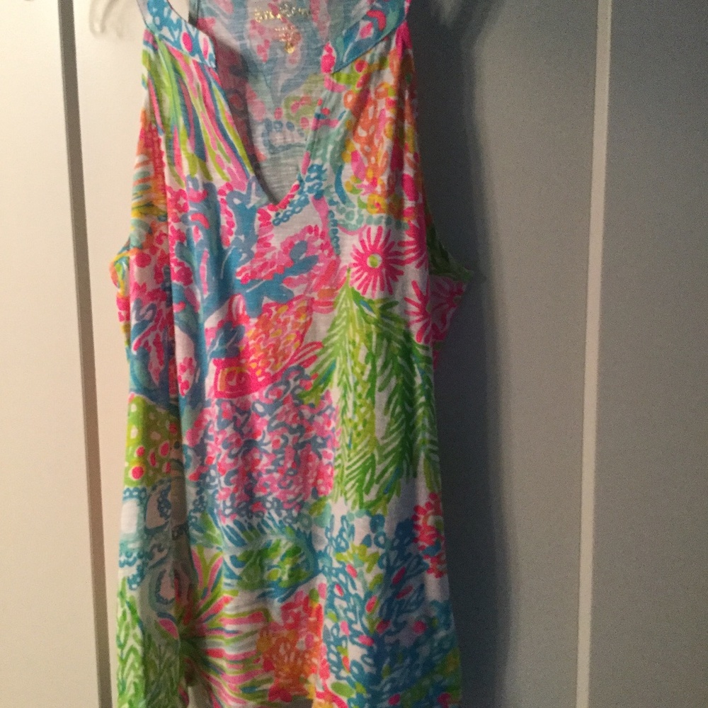 EUC Lilly Pulitzer Lovers Coral Arya Tank Top